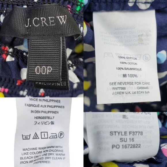 J.Crew Womens Multicolor Ratti Happy Cat Dot Print Off The Shoulder Top Size 00P - Picture 5 of 5